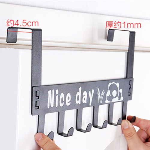 Detachable nail-free glue-free back-hanging hook, clothing hanger, 6-in-1 hook, carbon steel rack