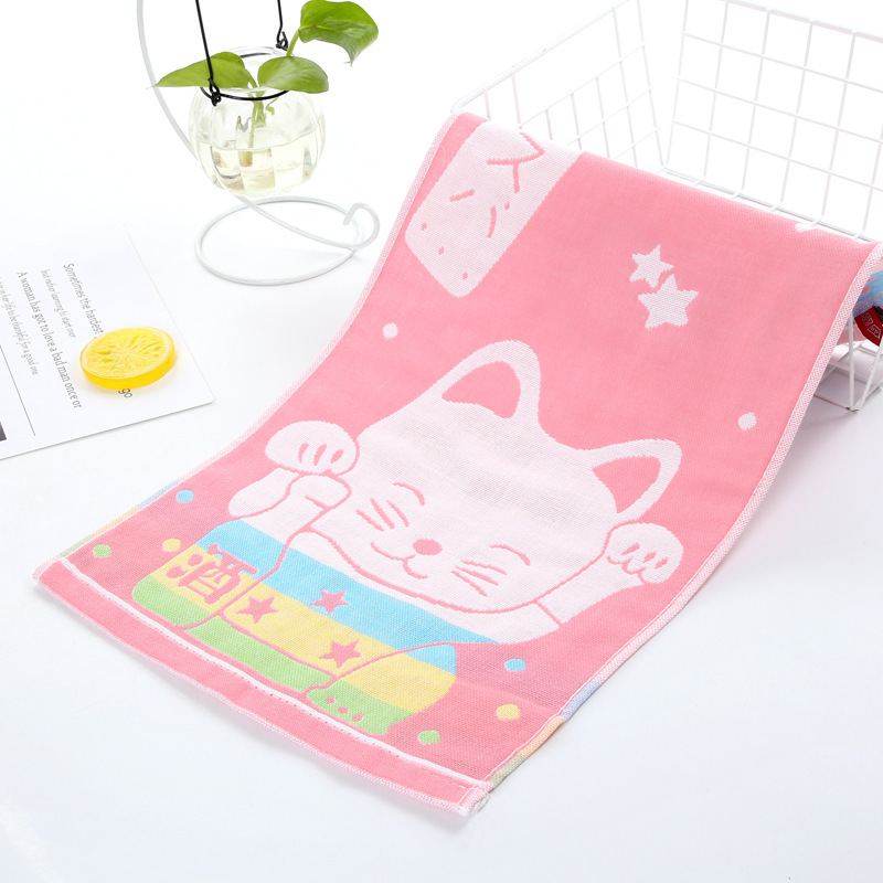 2020 New Cartoon Pattern Printing Three-Layer Gauze Children's Towel Face Towel Soft Children's Towel Factory Direct Supply