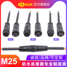 AHUA澳华大功率防水插头电机设备接头M25启动电源电缆防水连接器