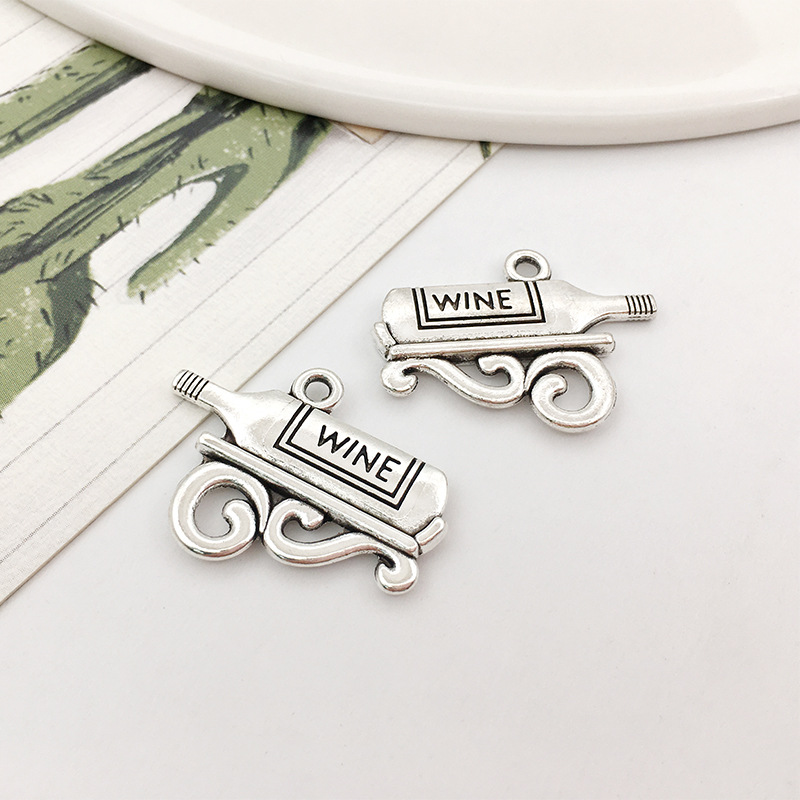 DIY aleación colección plata accesorios pendientes pulsera collar accesorios colgante vino tinto serie trigo oreja copa de vino 1