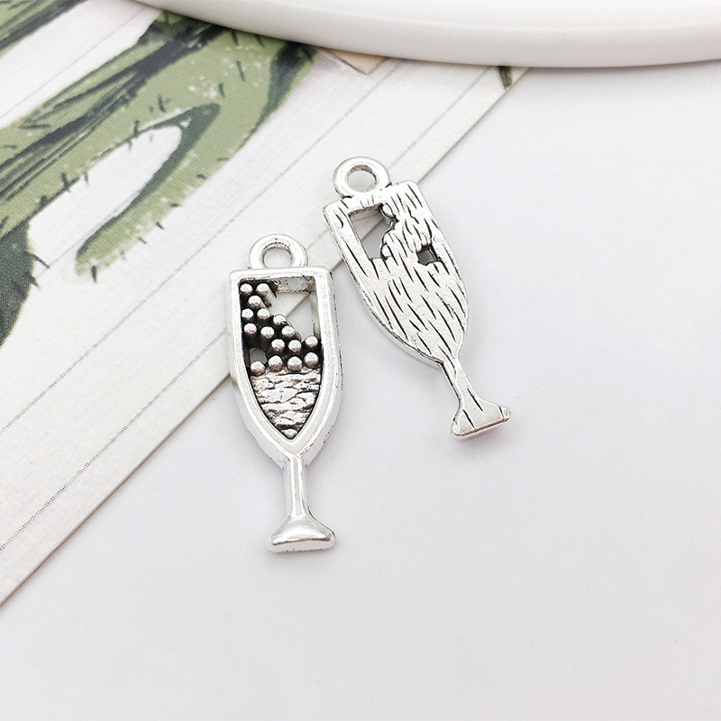 DIY aleación colección plata accesorios pendientes pulsera collar accesorios colgante vino tinto serie trigo oreja copa de vino 1