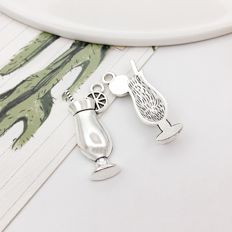 DIY aleación colección plata accesorios pendientes pulsera collar accesorios colgante vino tinto serie trigo oreja copa de vino 1