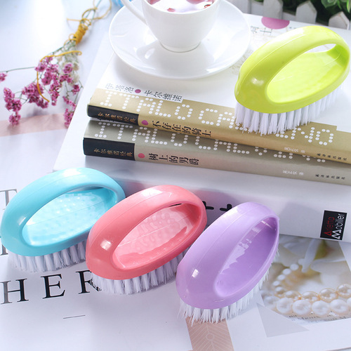 Colorful egg-shaped cleaning brush multifunctional home laundry brush candy color brush clothing and shoe cleaning brush wholesale