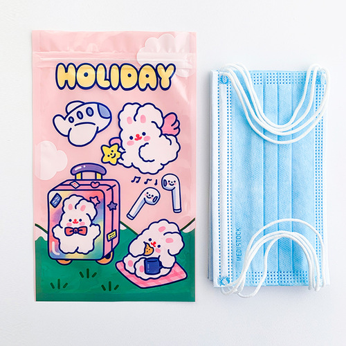 Cute bunny packaging ziplock bag, divided snacks, sealed bag, storage small side bag, jewelry gift bag, single price