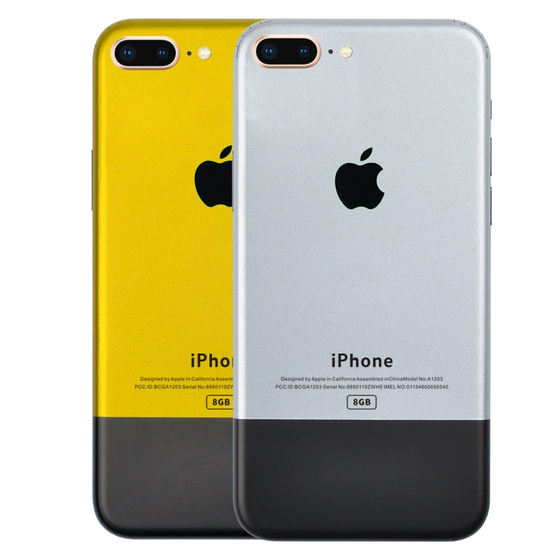 Защитная наклейка на заднюю часть (для iPhone 6/6S/6P/6SP/7/7Plus/8/8Plus), прозрачная телесная пленка, серебряная вставка