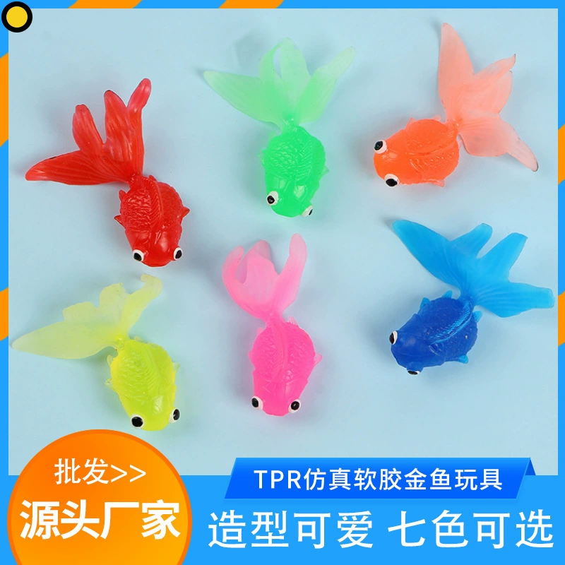 Моделирование прямых поставок с фабрики мягкой резиновой золотой рыбки 6,5 см TPR плавающая вода мягкая резина для дома и улицы Детские рыболовные игрушки
