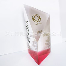 新品 亚克力奖牌 透明树脂奖杯奖牌 透明红色奖杯 透明奖牌