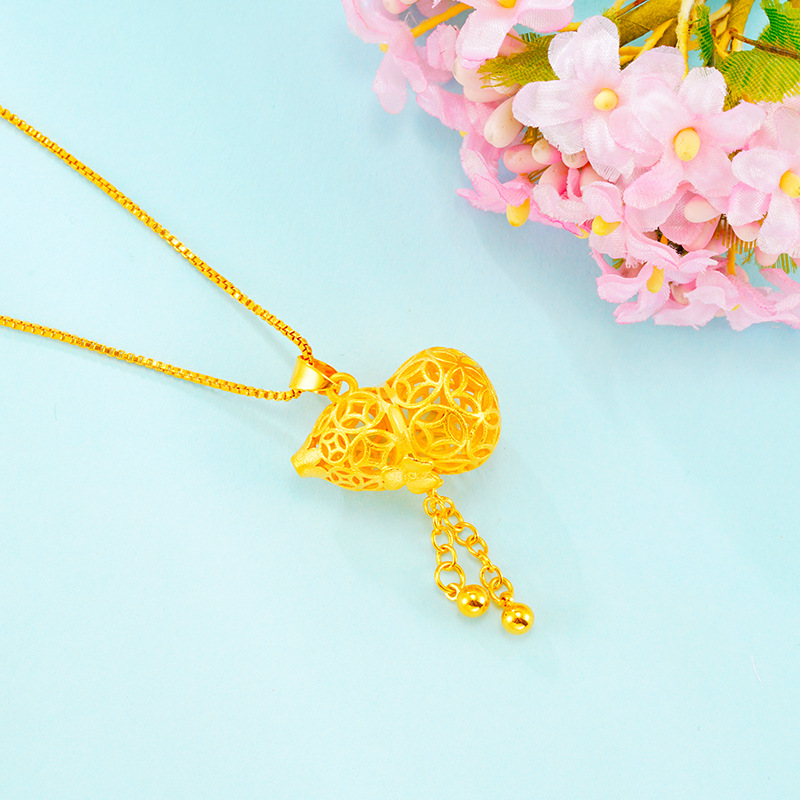 Antigua imitación 24K oro colgante filigrana hueco joyería femenina imitación real artesanía Vietnam arena oro colgante image 5