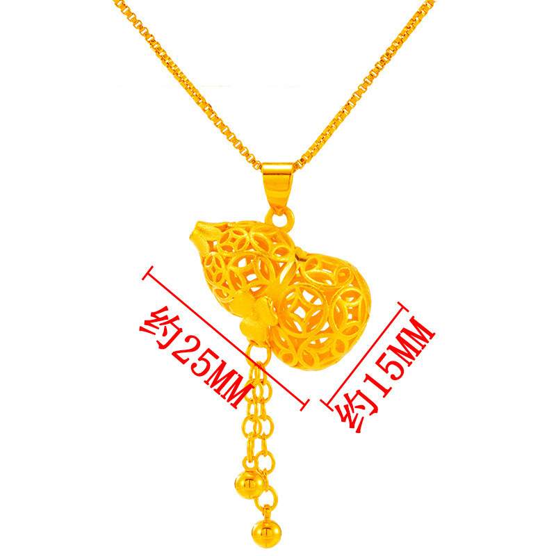 Antigua imitación 24K oro colgante filigrana hueco joyería femenina imitación real artesanía Vietnam arena oro colgante image 4