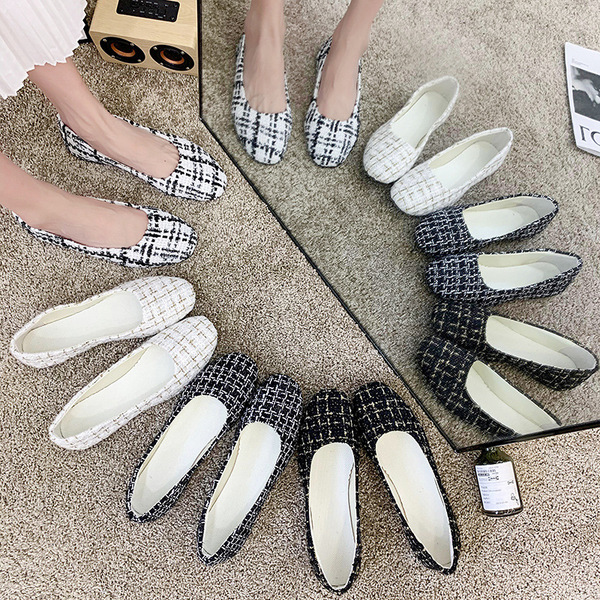 Summer universal shoes square toe flat