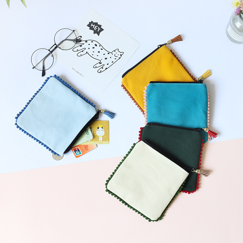 Japanese-Style Minimalist Tassel-Edged Solid Color Small Wallet for Women, Cute and Fresh Summer Coin Purse, Mini 2026 New Model