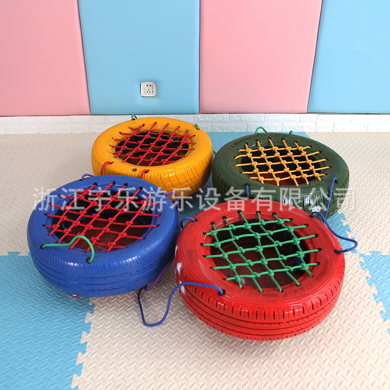 Kindergarten color real tire car toy children's outdoor game tire scooter paint with net tire car