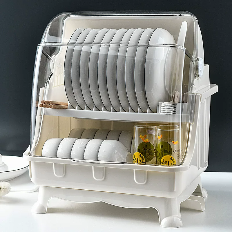 Double-layer big plastic storage box for home use, drying rack, direct factory sales