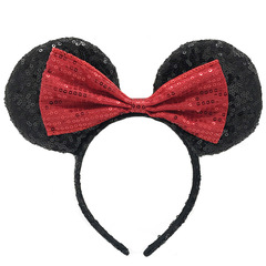 Cartoon style Minnie and Mickey ear headbands for adults and children, sequined big bow animal rabbit headbands