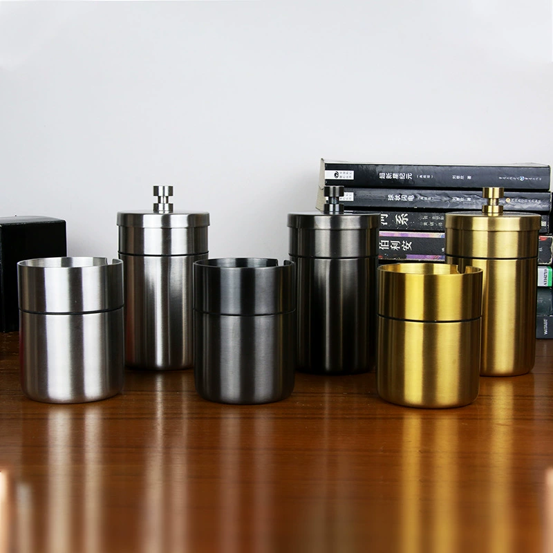 Пепельница из нержавеющей стали 304 автомобильная пепельница из нержавеющей стали с крышкой