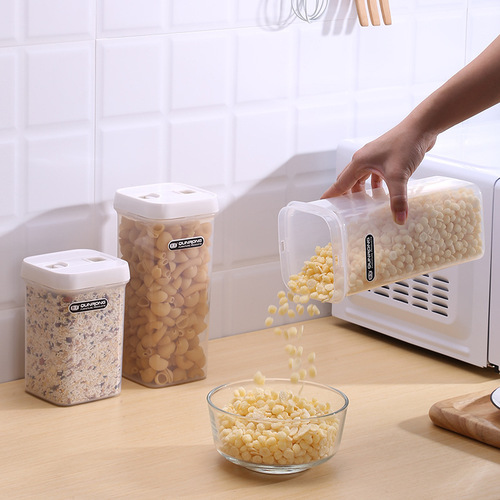 Household plastic sealed jar, transparent storage jar, kitchen grain storage box, moisture-proof and dust-proof candy snack jar