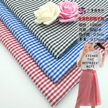 厂家现货梭织格子布 黑白涤纶色织提花面料 衬衫全涤时装青年布料