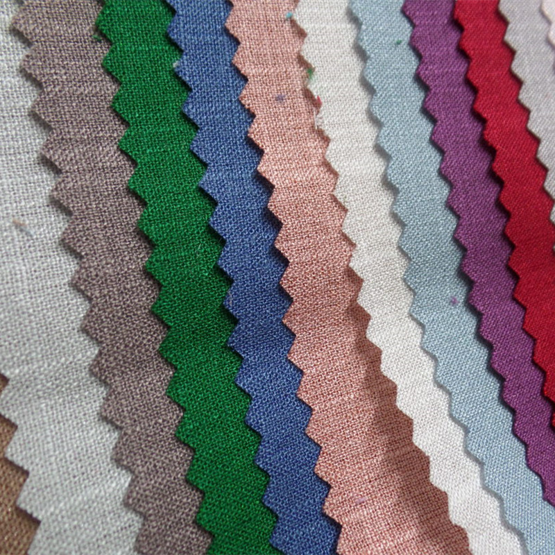 韩国麻 棉麻 闪光竹节麻 棉麻面料 纯素色 亮丝竹节面料