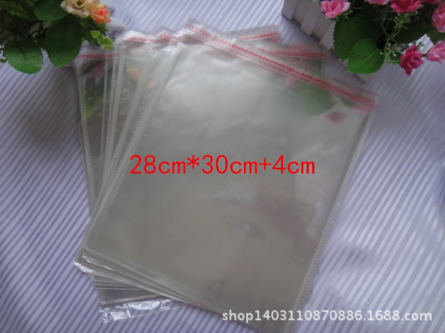 35*28 OPP不干胶自封袋包装袋/透明自粘塑料袋/服装 帽子袋子