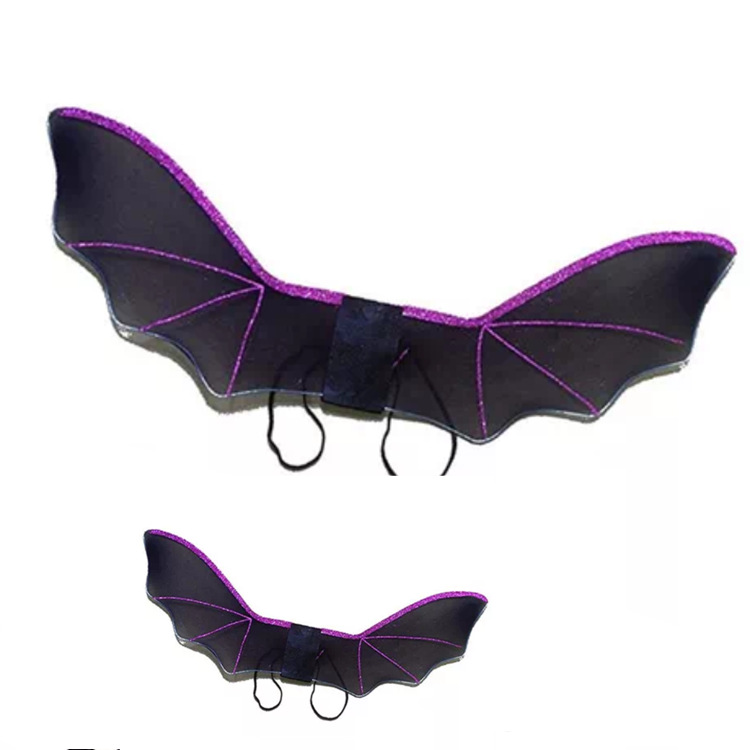 Fabricante en stock Halloween alas de murciélago maquillaje ropa accesorios demonios grandes alas fantasmas alas de murciélago negro