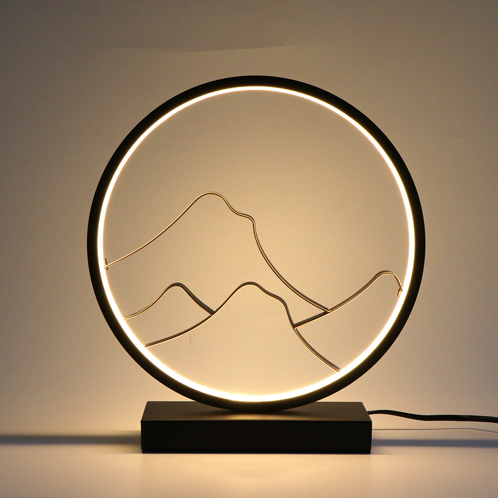 Lámpara de escritorio LED, lámpara de noche retro para proteger la vista, lámpara decorativa redonda para dormitorio, luz de tres colores ajustable, estilo vintage de escritorio