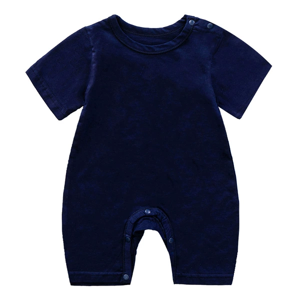 Navy blue short sleeve solid color boxer