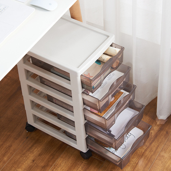 Floor-standing plastic office storage cabinet A4 file drawer…