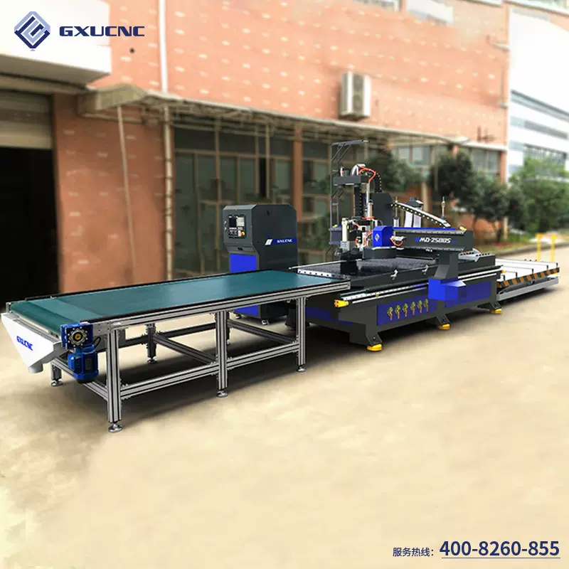 木工雕刻机数控开料机自动上下料机排钻加圆盘换刀木工机械MD2500