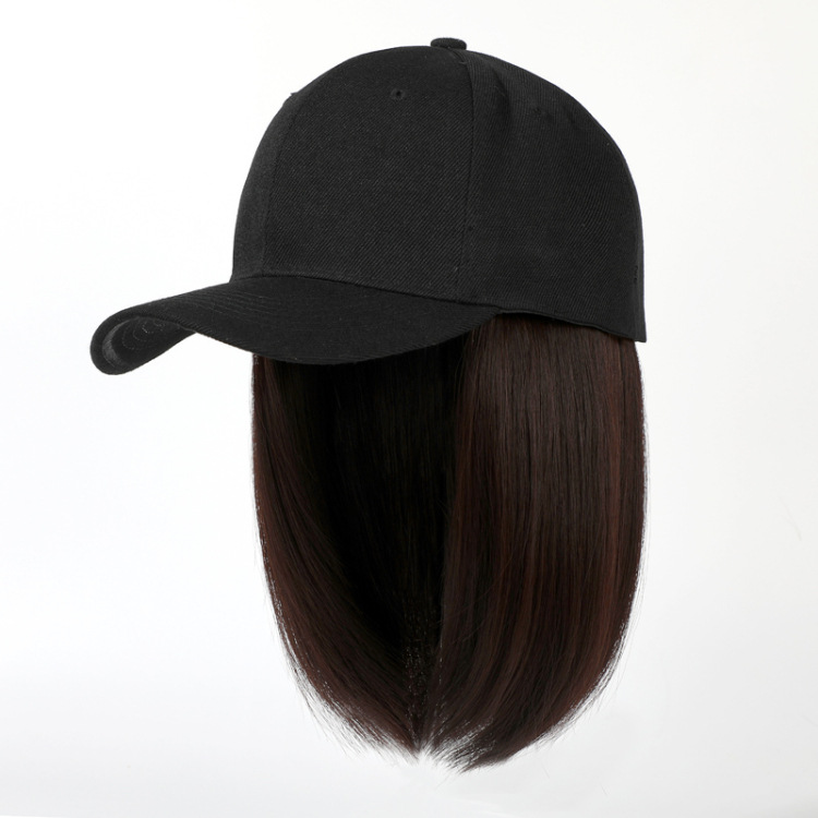 Xiong BA con el sombrero peluca Integrado DE LA Onda cabeza gorra de béisbol Bobo cabeza de pelo corto de simulación de pelo de moda natural peluca cap