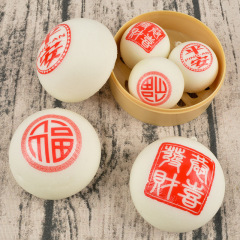 Pu simulation slow rebound buns steamed buns food keychain decompression squeeze squeeze fun stress relief toy festive hanging decoration