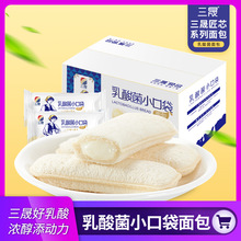 三晟乳酸菌小面包整箱厂家批发营养早餐休闲零食小吃夹心全麦面包