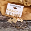 Earrings, retro set, European style, flowered, 6 pair, simple and elegant design