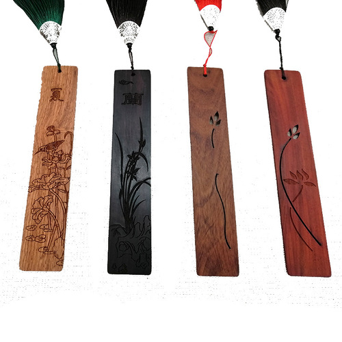 Wooden bookmark creative gift classical graduation souvenir Chinese style ebony bookmark DIY engraved