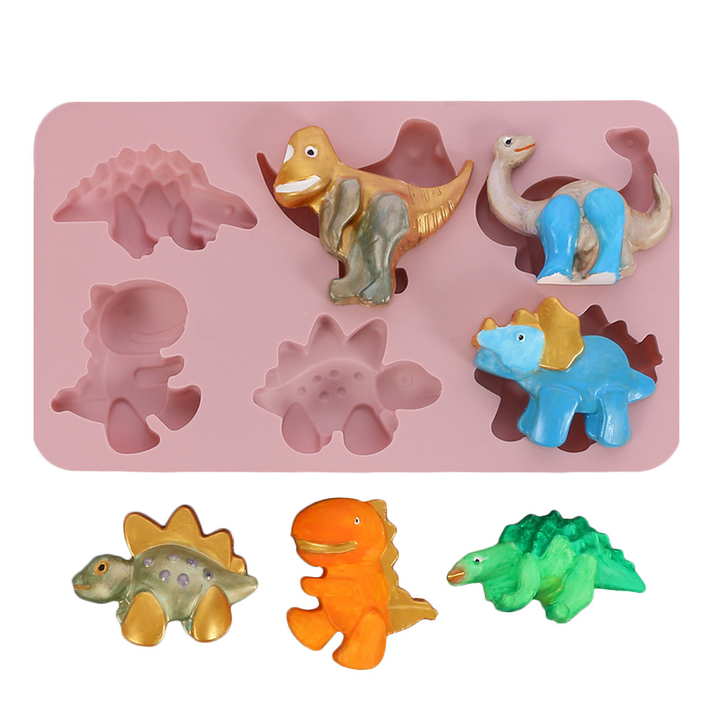 Sko Silicone 6 with Different Shapes Dinosaur Cake Mold Animal DIY Baking Tools Handmade Soap Mold Offer