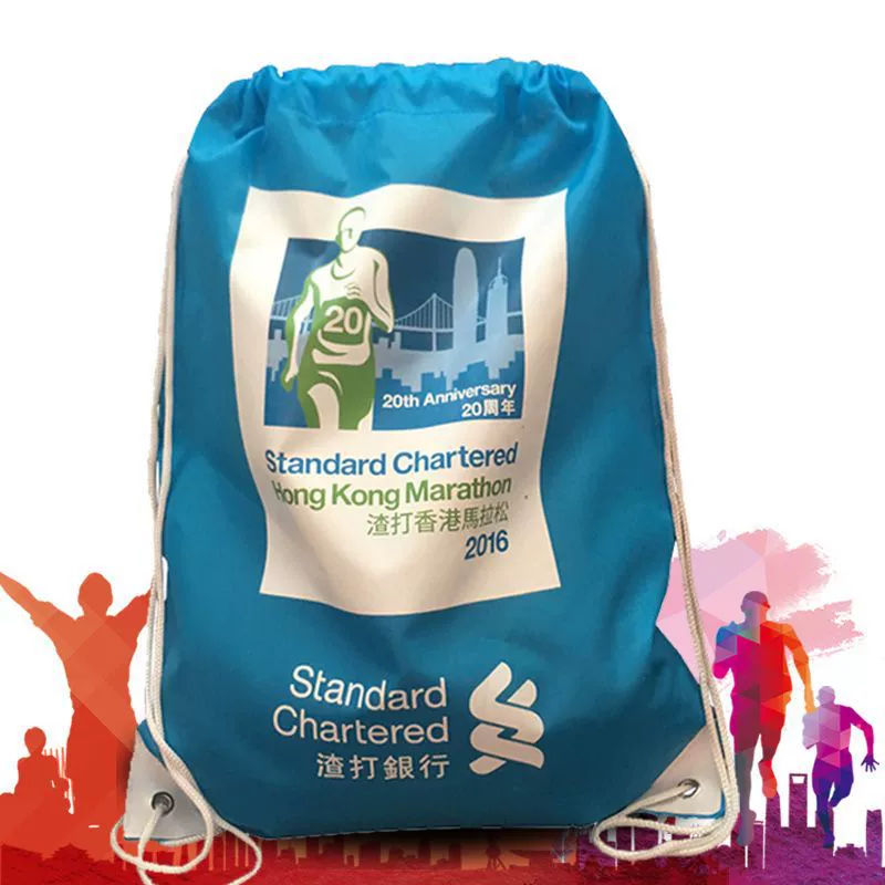 Фабрика оптовая полиэфирная нейлоновая шнурок двойной плечевой сумка марафон запас сумки спортивные простые карманные рюкзаки