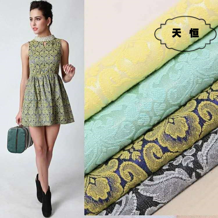 H-12#涤棉提花小鸟花适合女装童装休闲西装外套连衣裙DIY手作面料