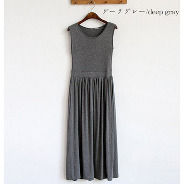 Stall Hot Wholesale Modal Long Skirt Vest Tight Waist Fold Pleated Long Skirt dress Slim-fit Slimming