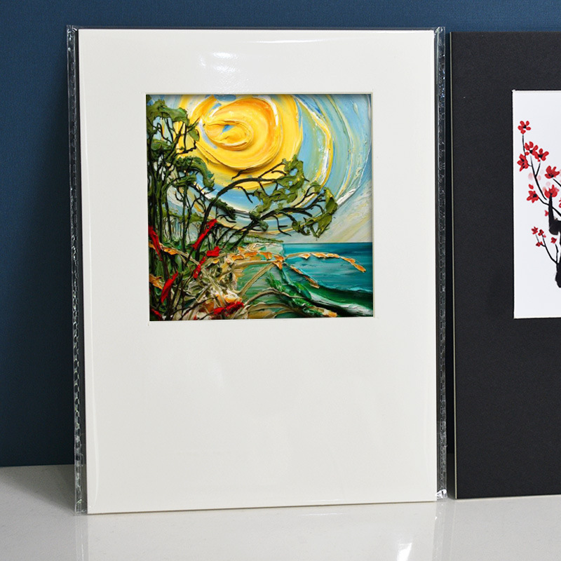 Oil Painting Stick Painting Cardboard Photo Frame DIY Oil Painting Watercolor Painting Mounted Square Small Frame Square Frame Fixed logo