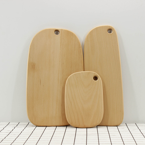 Wooden bread board, solid wood cutting board, beech wood serving board, pizza fruit baby food tray plate