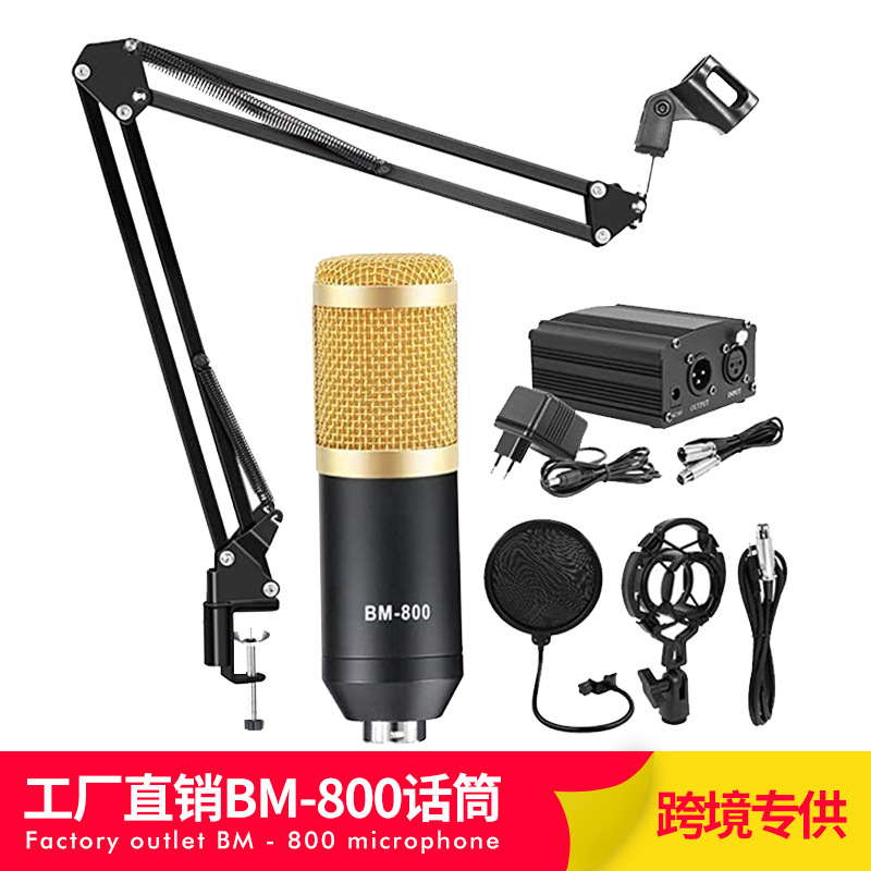 Micrófono de condensador BM-700 de fabricante al por mayor para karaoke con teléfono móvil, micrófono para transmisión en vivo por computadora, micrófono de grabación BM800 para transmisión en vivo.