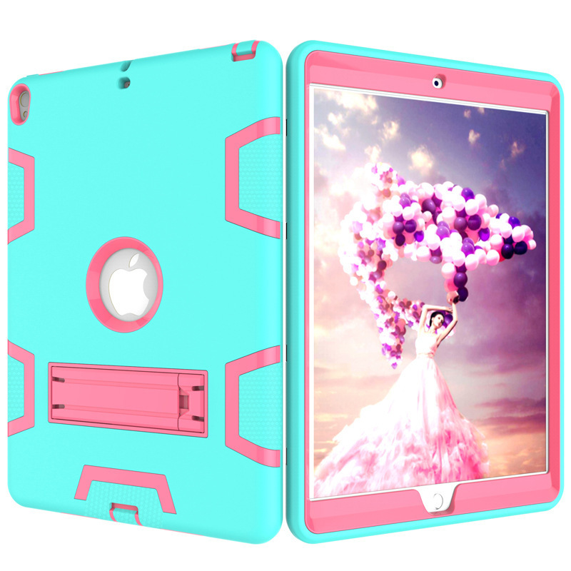 Color-resistant anti-drop for ipad air3 2019 silicone flat protective case PC bracket iPad mini5 rear case