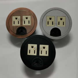 欧特斯办公电脑桌面插座嵌入式美标电源插座80孔多媒体圆形插座