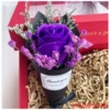 Black card paper purple rose (no gift box)