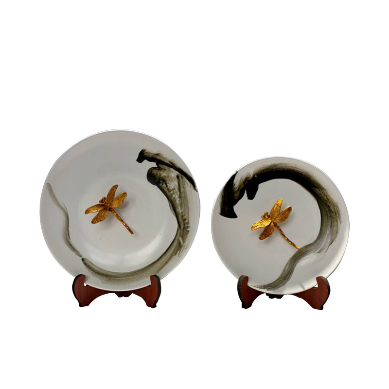 현대 새로운 중국 창조적 인 JINGDEZHEN 세라믹 교수형 판 앉아 플레이트 거실 연구 복도 카운터 부드러운 장식