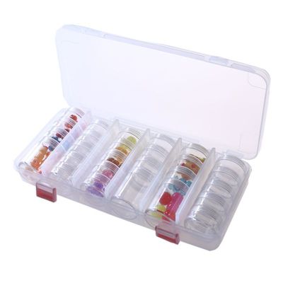 Manufacturers Spot Cross border new pattern circular PP transparent Plastic box dustproof Flip top 6 Flip Jewelry storage box wholesale