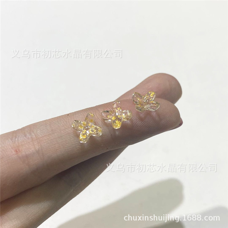 二模チェコ瑠璃小桂花花びら6*8mm十字花ネイルシールdiyアクセサリーヘアピン材料