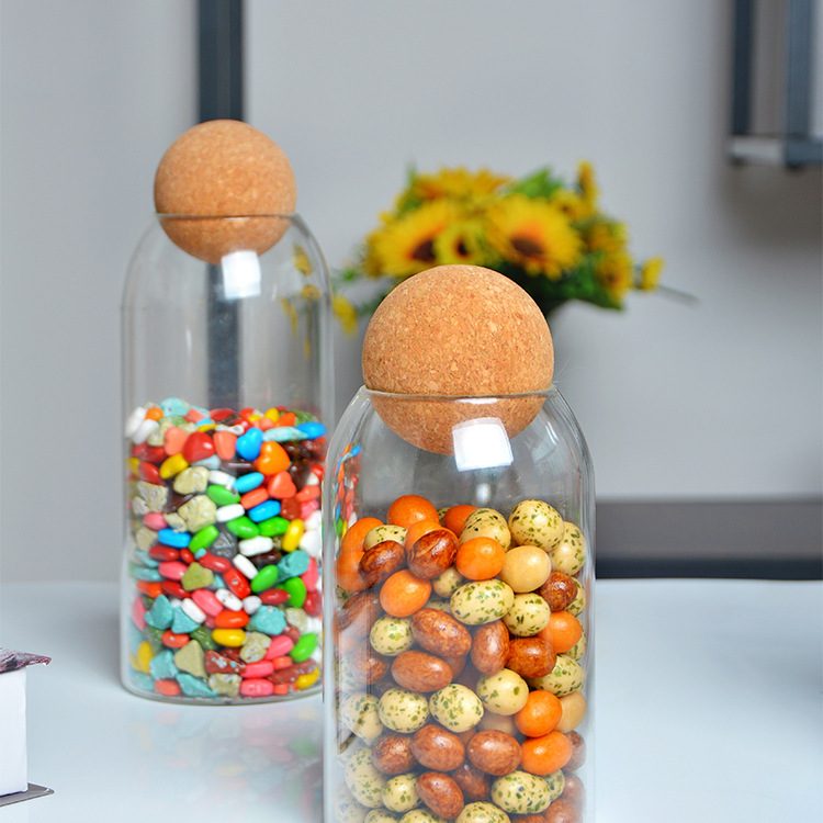 Nordic creative home living room desk decoration wine cabinet decoration transparent glass storage jar Nordic creative home living room desk decoration wine cabinet decoration transparent glass storage jar