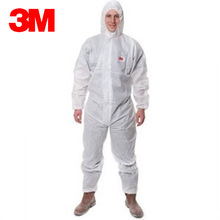 3M4515白色带帽连体防尘防护服防护颗粒物及液体有限喷溅