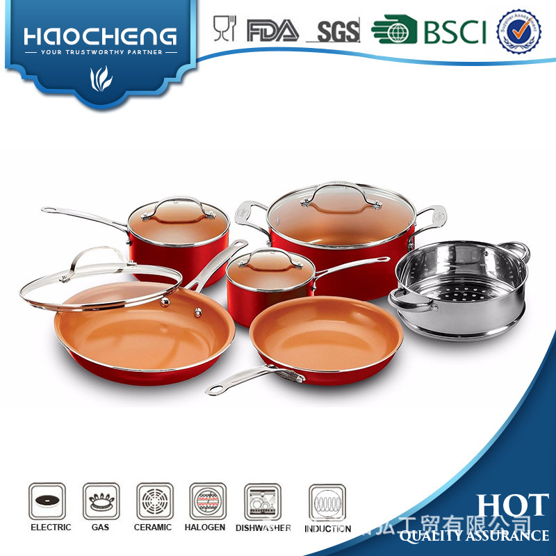 Yipinhong sartén sin humo cocina olla traje doble fondo antiadherente olla vapor leche olla regalo traje