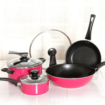 Yipinhong aluminio no-lampblack sartén antiadherente doble fondo magnético Fuego Universal sartén leche olla regalo olla traje comercio exterior